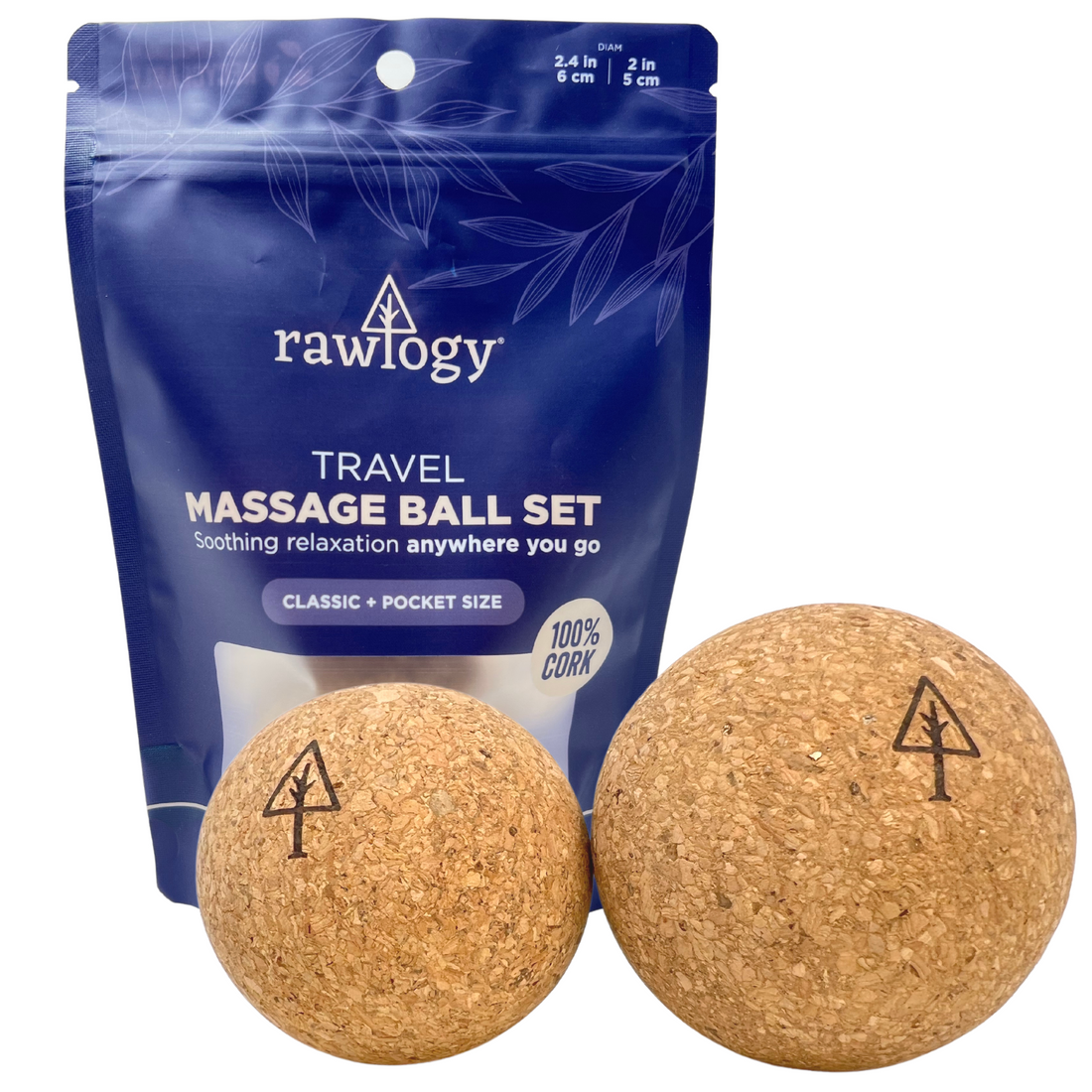 Combo (1.9" + 2.5") Rawlogy Cork Massage Balls Set (2 balls)